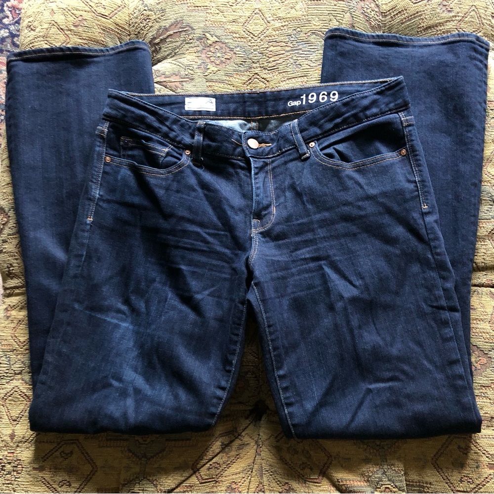 GAP Bootcut Jeans Size 8 Curvy Dark Wash Mid-Rise